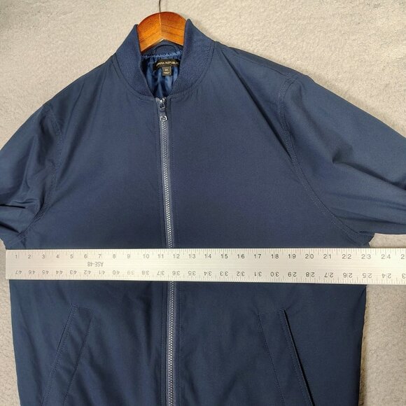 Banana Republic Bomber Jacket Men Medium Navy Lined Full Zip Lightweight Outdoor - Picture 7 of 16